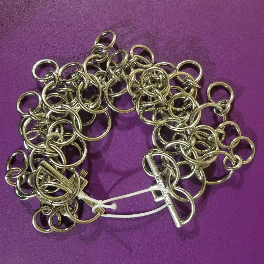 Cheap Monday Bracelet - Silver Rings Boho Statement 1980s Goth Punk Rivethead - Picture 3 of 5